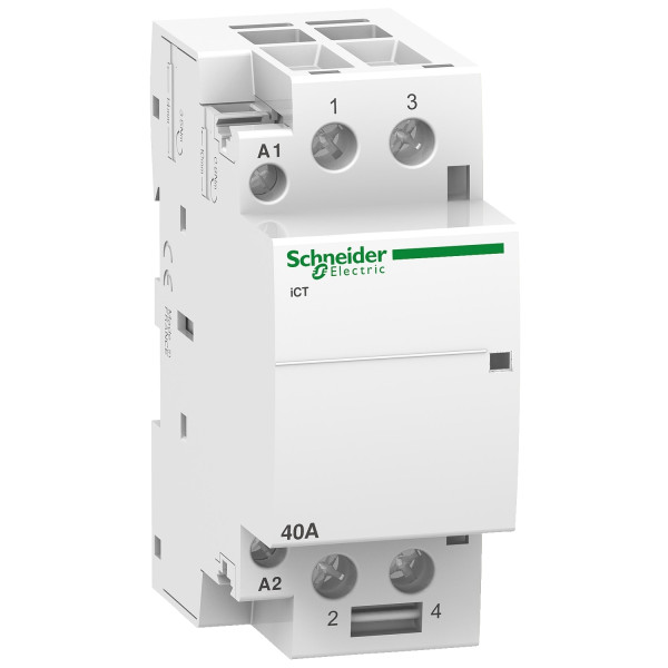 Contacteur auxiliarisable Acti9 iCT Schneider - 2P - 40A - 2NO - 230/240Vca - 50Hz