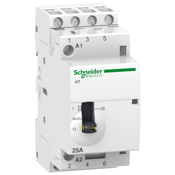 Contacteur à commande manuelle Acti9 iCT 25A 4NO  230...240VCA 50Hz
