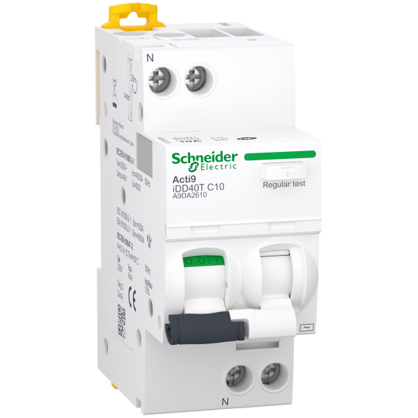 Disjoncteur différentiel 1P+N 10A Schneider Acti9 Typce AC 6kA 30mA