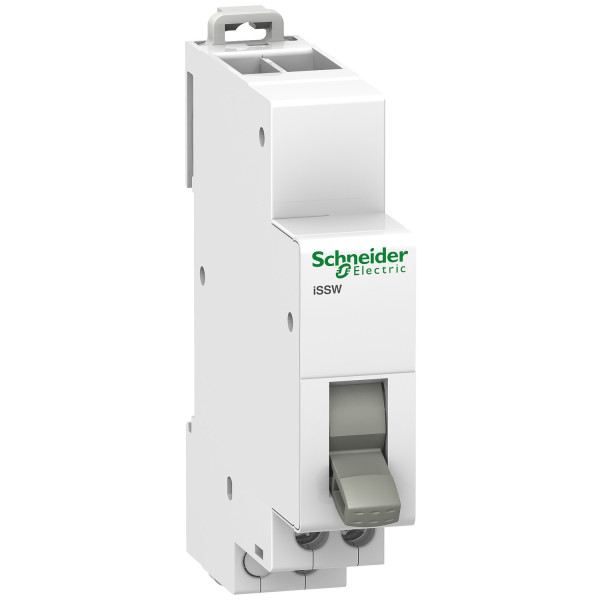 Commutateur 3 positions Schneider Acti9 ISSW avec 1 contact Inverseur O/F 20A 230V