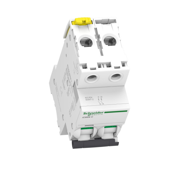 Disjoncteur 2P 40A Courbe C – Schneider Acti9 iC60N 400VCA, 6000A (10kA)