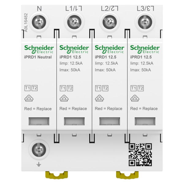 Acti9 parafoudre iprd1 12,5r - debro type1 - 3p+n - 350v - report signal - tt tn