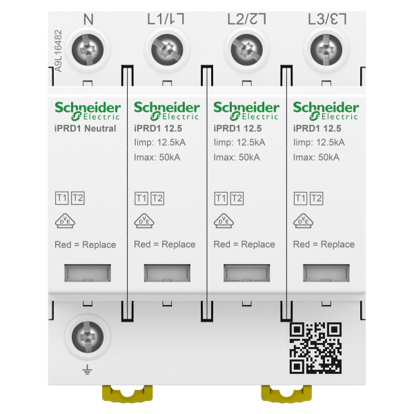 Acti9 parafoudre iprd1 12,5r - debro type1 - 3p+n - 350v - report signal - tt tn