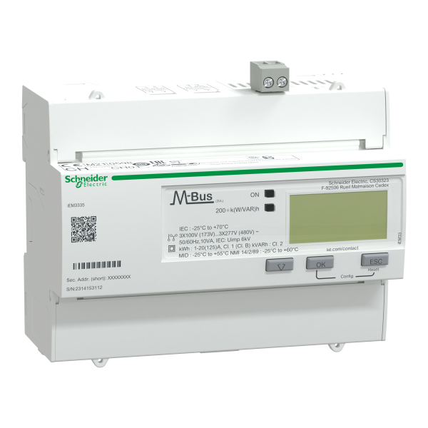 Acti9, iem compteur d'énergie iem3335 125a, mbus, multi-tarifs, alarme kw, mid