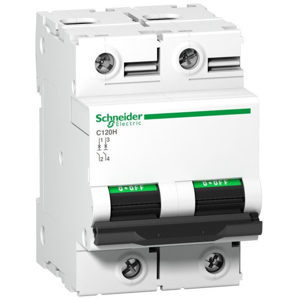 Disjoncteur C120H 2P 125 A, courbe C, 15 kA