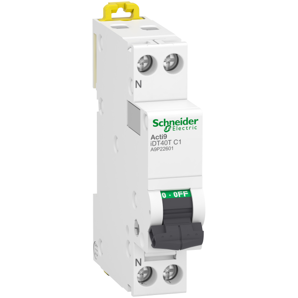 Disjoncteur Modulaire 1 P+N 1 A Acti9 iDT40T Schneider Electric – Courbe C