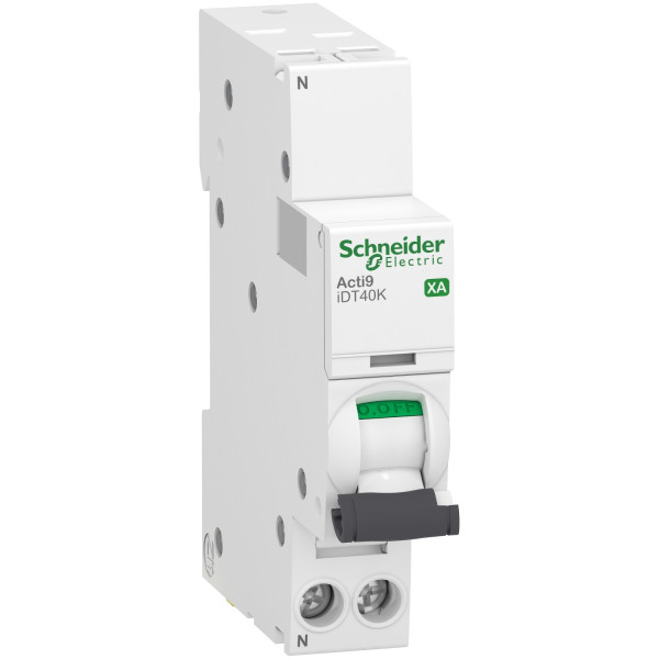 Acti9 idt40k xa - disjoncteur modulaire auto/vis - 1p+n 16a courbe c - 4,5ka