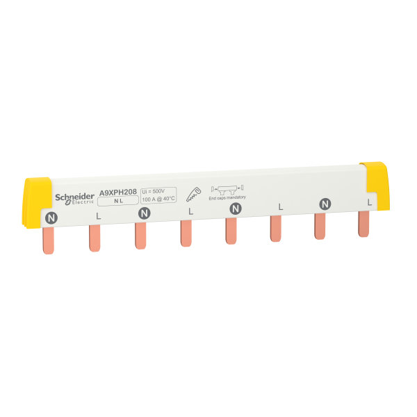 Acti9 ic60 - peigne de raccordement à dents - 2p - 100a - 8 modules de 18mm