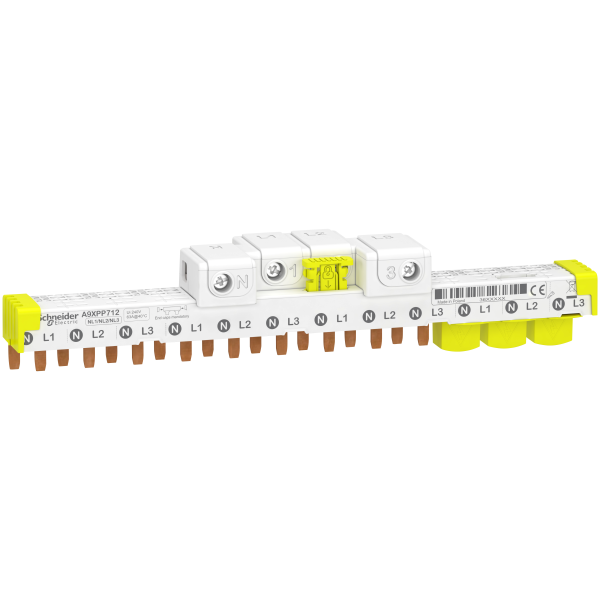 Peigne horizontal avec connecteur Schneider Acti9 iDT40 3P+N 63A 12 modules de 18mm