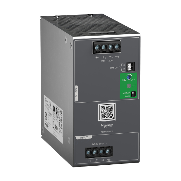 Modicon - alimentation - sortie 24 vdc - 20a - 3 phases - universelle