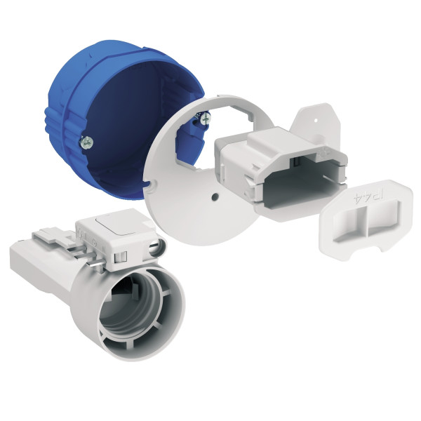 Modulo DCL, boîte d'applique d67 p40 avec couvercle affleurant, connect, douille