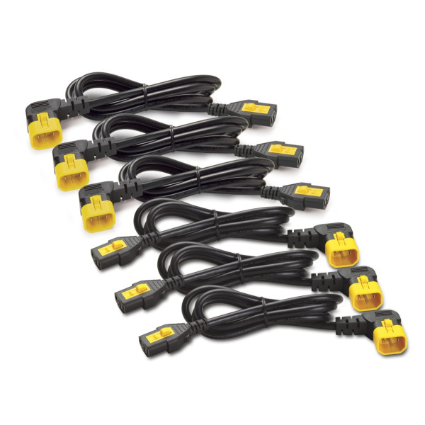 Schneider APC Power Cord Kit (6 ea), Locking, C13 TO C14 (90 Degree), 0.6m