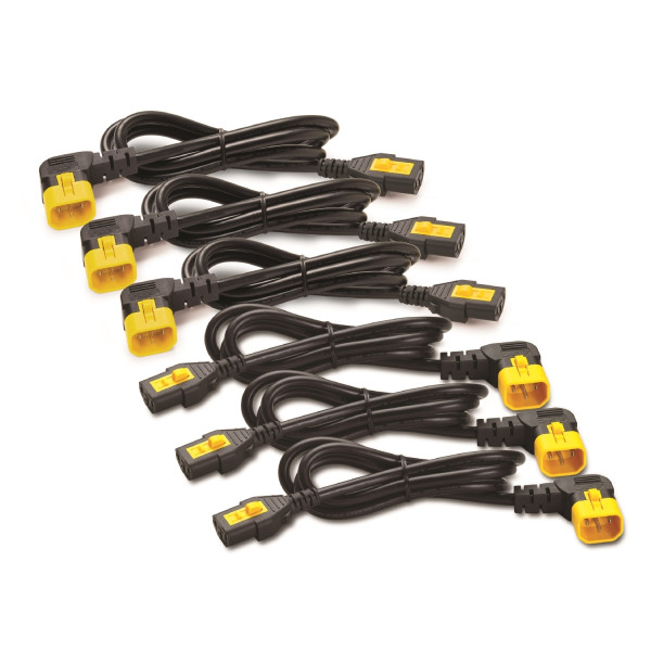 Schneider APC Power Cord Kit (6 ea), Locking, C13 to C14 (90 Degree), 1.2m