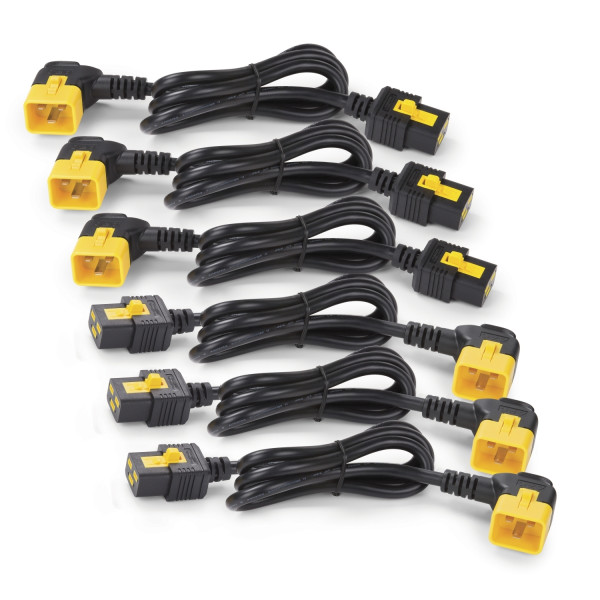 Schneider APC Power Cord Kit (6 ea), Locking, C19 to C20 (90 Degree), 0.6m