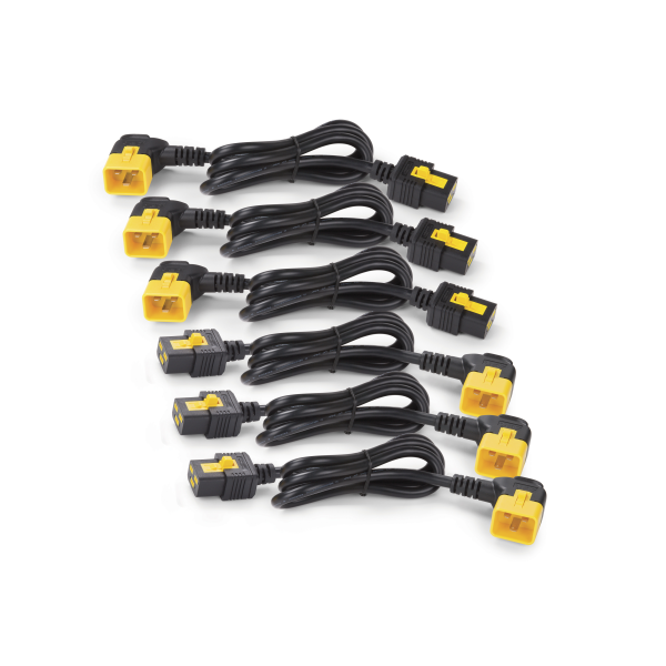 Schneider APC Power Cord Kit (6 ea), Locking, C19 to C20 (90 Degree), 1.2m