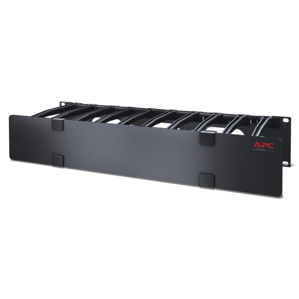 Passe-câbles horizontal - 2u - 15 cm de profondeur - à un seul côté avec capot