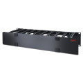 Passe-câbles horizontal - 2u - 15 cm de profondeur - à un seul côté avec capot