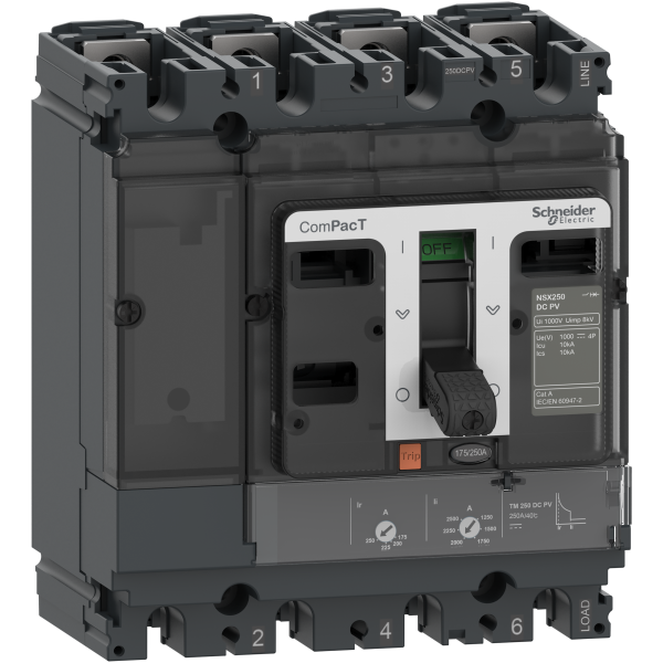 Compact nsx125 dc pv - disjoncteur - tm-dc pv 125a - 4p4d - 10ka - montage fixe