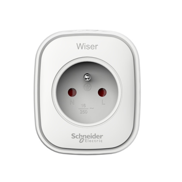 Prise connectée et répéteur Schneider Wiser Zigbee 13A blanc