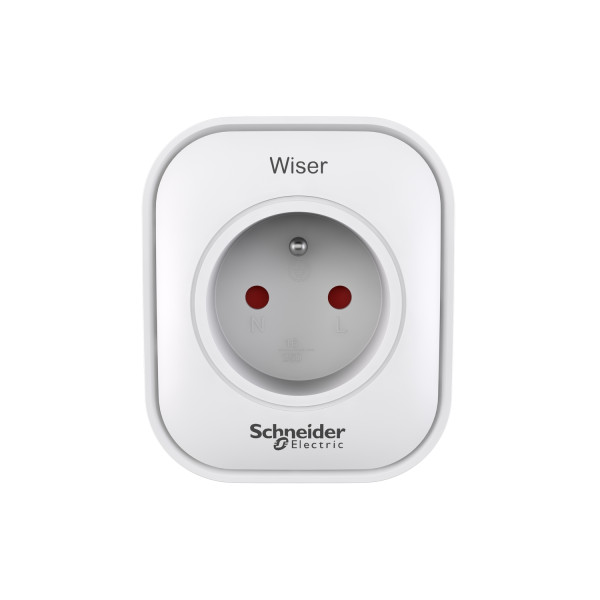 Prise connectée et répéteur Schneider Wiser Zigbee 13A blanc