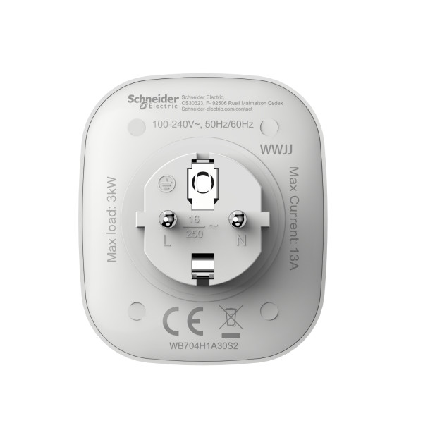Prise connectée et répéteur Schneider Wiser Zigbee 13A blanc