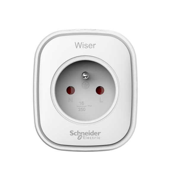Prise connectée et répéteur Schneider Wiser Zigbee 13A blanc