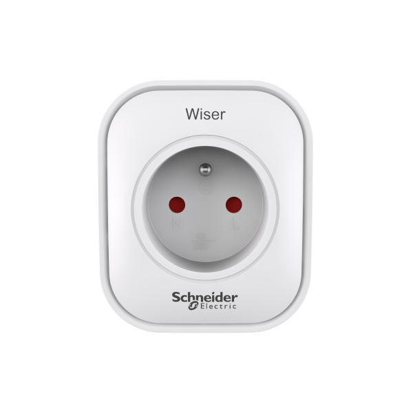 Prise connectée et répéteur Schneider Wiser Zigbee 13A blanc