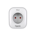 Prise connectée 2 P+T 13 A Blanche Wiser Schneider Electric - Répétiteur Zigbee