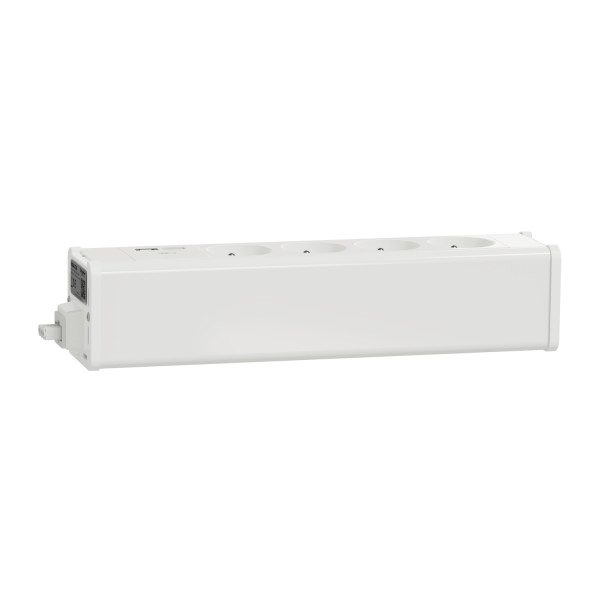 Unica system+ - nourrice précâblée m - 4 prises 2p+t + usb a+c - blanc