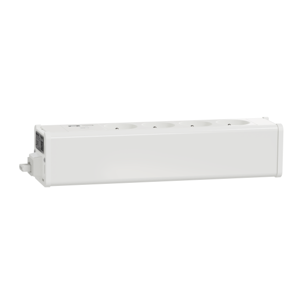 Unica system+ - nourrice précâblée m - 4 prises 2p+t + usb a+c - blanc