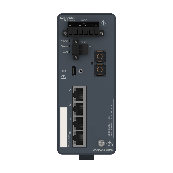 Modicon switch administré - 4 ports cuivre & 1 port fibre monomode