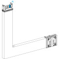 Canalis ksa - coude spécial 250a montage vers haut - 2 côtés ajust. 250 à 750mm