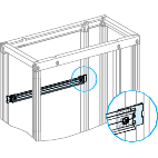Prismaset p active - rail appareillage modulaire - montage en fond - l650