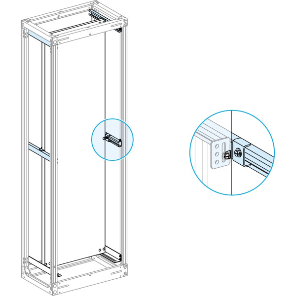 Prismaset p active - 2 glissieres + equerres pour platine
