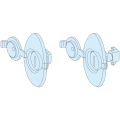 Prismaset p active - accessoires panneau fond ip30-syst. 1/4t - 8 longs+2 courts