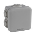 Boîte de dérivation 65x65x45 Schneider Mureva Box étanche 7 entrées couvercle clipsable Gris