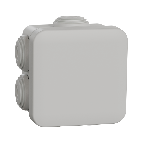 Boîte de dérivation 65x65x45 Schneider Mureva Box étanche 7 entrées couvercle clipsable Gris