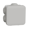 Boîte de dérivation 65x65x45 Schneider Mureva Box étanche 7 entrées couvercle clipsable Gris
