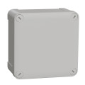 Boîte de dérivation 105x105x55 Schneider Mureva Box étanche faces lisses couvercle à vis Gris
