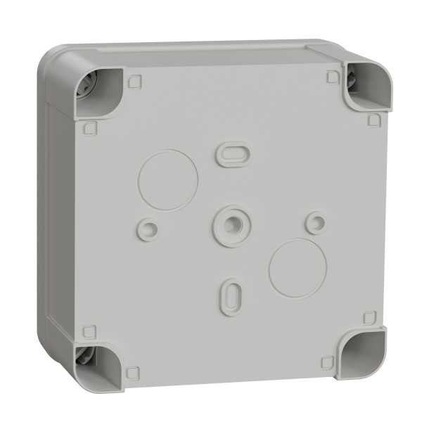 Boîte de dérivation 105x105x55 Schneider Mureva Box étanche faces lisses couvercle à vis Gris