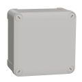 Boîte de dérivation 105x105x55 Schneider Mureva Box étanche faces lisses couvercle à vis Gris
