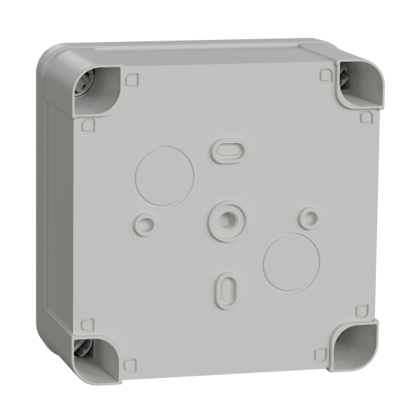 Boîte de dérivation 105x105x55 Schneider Mureva Box étanche faces lisses couvercle à vis Gris