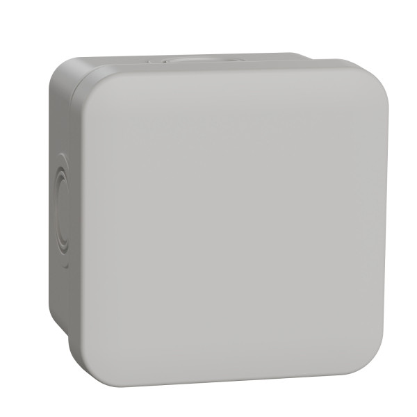 Boîte de dérivation 65x65x45 Schneider Mureva Box étanche 4 entrées défonçables pour PE Gris
