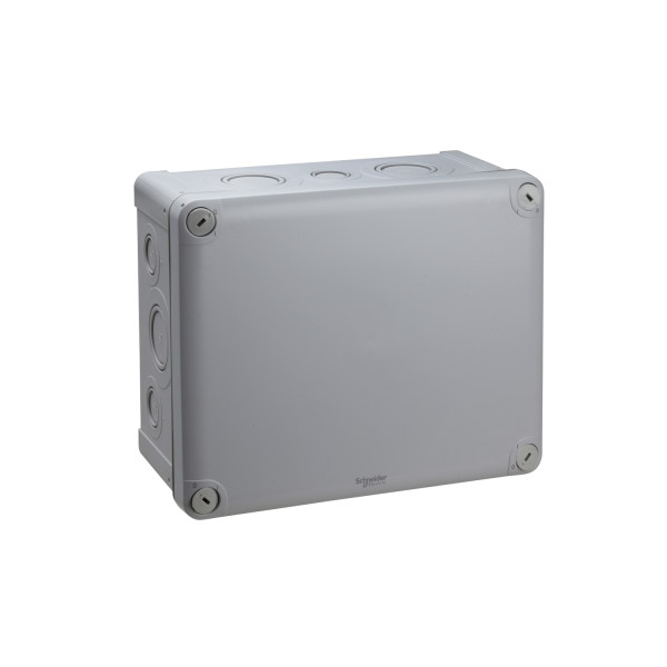Boîte de dérivation 225x175x100 Schneider Mureva Box étanche 12 entrées défonçables pour PE Gris