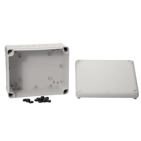 Boîte de dérivation 225x175x100 Schneider Mureva Box étanche 12 entrées défonçables pour PE Gris