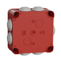 Boîte de dérivation 105x105x55 Schneider Mureva Box étanche 7 entrées couvercle à vis Rouge