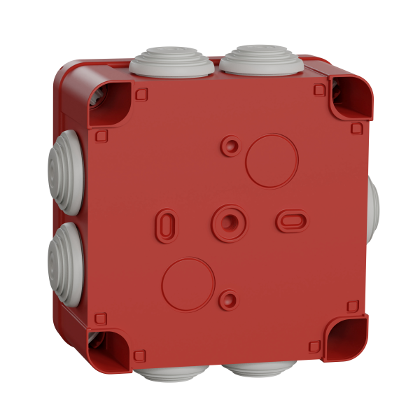 Boîte de dérivation 105x105x55 Schneider Mureva Box étanche 7 entrées couvercle à vis Rouge