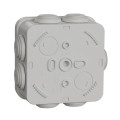 Boîte de dérivation 80x80x45 Schneider Mureva Box étanche 7 entrées avec borniers Gris IP55