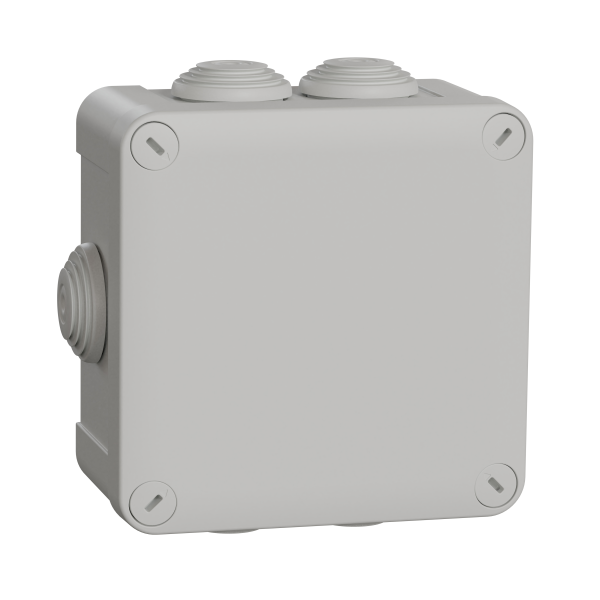 Boîte de dérivation 105x105x55 Schneider Mureva Box étanche 7 entrées avec borniers à vis Gris IP55 
