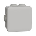 Boîte de dérivation 80x80x45 Schneider Mureva Box étanche 7 entrées couvercle clipsable gris